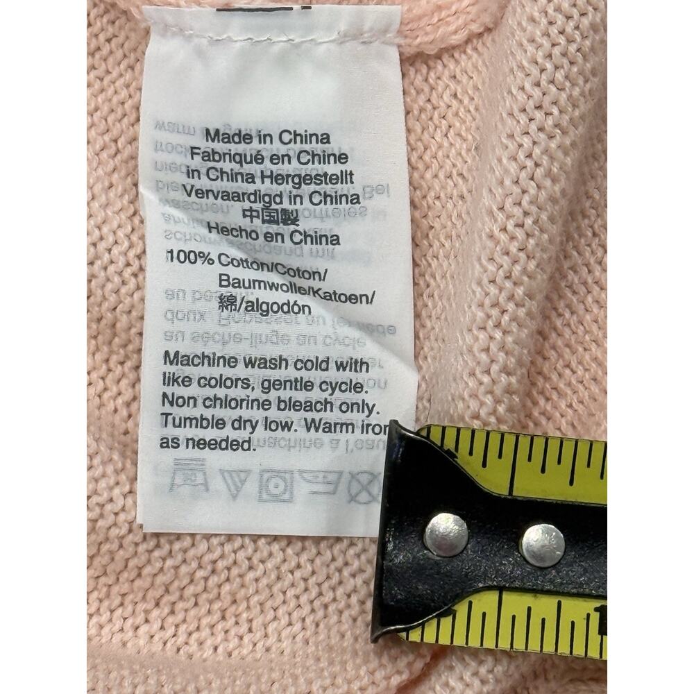 J. Crew Women’s Medium Pink Crew Neck Sweater Bell Sleeve 100% Cotton Preppy - Picture 9 of 9